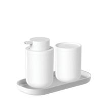 Kit Acessórios Banheiro Lavabo Conjunto 3Pcs Ou - Rosa