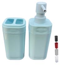 Kit Acessórios Banheiro Lavabo Conjunto Organização 2 Peças Porta Escova e Sabão Coza