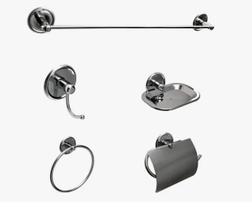 Kit Acessórios Banheiro Metal Linha Chroma 5 pçs