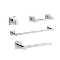 Kit Acessórios Banheiro Parallel Cromado Completo 4 Peças Kohler