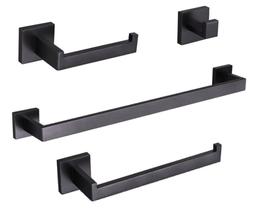 Kit Acessórios Banheiro Preto Inox 304 Escovado Luxo 4 Peças Kit Acessórios Banheiro Preto Inox 304 Escovado Luxo 4 Peças