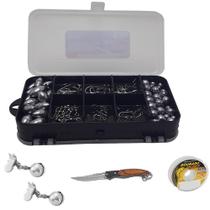 Kit Acessórios Canivete Sino Linha E Estojo com Anzol e Chumbada Kit Acessórios Canivete Sino Linha E Estojo com Anzol e Chumbada