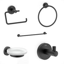 Kit acessorios celite city preto matte 5 peças