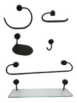 Kit acessorios class urbana 6 pcs redondo black steel