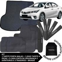 Kit Acessórios Corolla 2015 a 2022 Tapete Emborrachado + Porta Malas + 5 Capas de Cinto Segurança Kit Acessórios Corolla 2015 a 2022 Tapete Emborrachado + Porta Malas + 5 Capas de Cinto Segurança