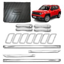 Kit Acessórios Cromados Renegade 2019 a 2021 Friso XTreme, Grade Dianteira, Maçanetas e Protetor de PortaMalas