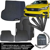 Kit Acessórios Cronos 2018 a 2023 Tapete Emborrachado + Porta Malas + 5 Capas de Cinto Segurança