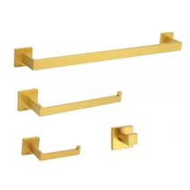 Kit acessorios de banheiro 4 pecas dourado brilhante inox 304 nao enferruja Kit acessorios de banheiro 4 pecas dourado brilhante inox 304 nao enferruja