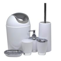 Kit acessórios de banheiro e lavabo 6 peças com lixeira