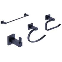 Kit Acessórios De Banheiro/Lavabo 4 Peças Preto Fosco Porta Toalhas Papel Cabide Inovartte IKAB07 Kit Acessórios De Banheiro/Lavabo 4 Peças Preto Fosco Porta Toalhas Papel Cabide Inovartte IKAB07