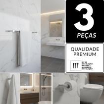 Kit Acessórios De Banheiro Lavabo Metal Alto Brilho 2030OR Orion
