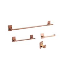 Kit Acessórios de banheiro lavatório conjunto 4 peças Rose Gold Brilhante Metal Kit Acessórios de banheiro lavatório conjunto 4 peças Rose Gold Brilhante Metal