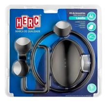 Kit Acessórios de Banheiro Lavello 4 Peças Preto com Detalhes Cromados Herc Moderno e Sofisticado Kit Acessórios de Banheiro Lavello 4 Peças Preto com Detalhes Cromados Herc Moderno e Sofisticado
