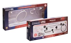 Kit Acessórios De Banheiro Línea Slim 5 Pçs Mebuki Branco