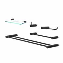 Kit Acessórios De Banheiro Metal Preto Fosco 2090OR Orion Kit Acessórios De Banheiro Metal Preto Fosco 2090OR Orion