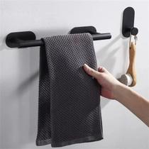 Kit Acessórios De Banheiro Preto 4 Peças Porta Papel Suporte Toalhas Adesivo Sem Furo Aço Inox 304 Kit Acessórios De Banheiro Preto 4 Peças Porta Papel Suporte Toalhas Adesivo Sem Furo Aço Inox 304