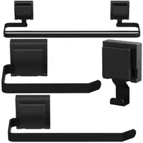 Kit Acessórios De Banheiro Ventosa Preto Duplo 4Pçs UN.Max