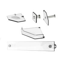 Kit Acessórios de Banheiro Vidro branco 5 Peças Canto Vildrex