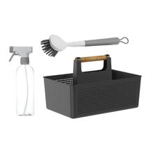 Kit Acessórios de Limpeza 3 Peças Organizador Lavanderia Flow Ou