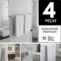 Kit Acessórios Duplo De Banheiro Metal Alto Brilho 2060OR Orion Kit Acessórios Duplo De Banheiro Metal Alto Brilho 2060OR Orion