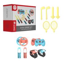 Kit Acessórios Esporte 14 em 1 Para Nintendo Switch 2 - Volante Taco Espada Raquete Punho Grip