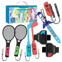 Kit Acessórios Esporte Para Nintendo Switch/Oled 9 em 1 - Raquete Espada Golfe Strap