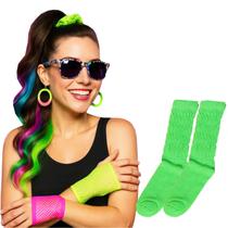 Kit Acessórios Fantasia Anos 80 Vintage New Wave Festa Carnaval - 7 Produtos