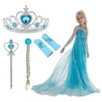 Kit Acessórios Frozen Princesa Elsa Varinha Luva Coroa e Cabelo Para Brincadeiras Festas - Bela Importados