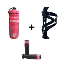 Kit acessórios garrafa+manopla+suporte garrafa