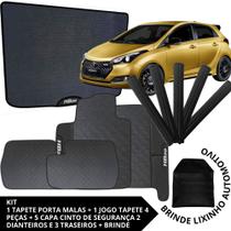 Kit Acessórios hb20 2019 a 2025 Tapete Emborrachado + Porta Malas + 5 Capas de Cinto Segurança
