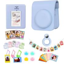 Kit Acessórios Instax Mini 12 Bolsa Álbum Adesivos 8 Em 1 Azul