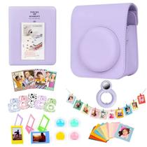 Kit Acessórios Instax Mini 12 Bolsa Álbum Adesivos 8 Em 1 Lilás