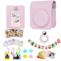 Kit Acessórios Instax Mini 12 Bolsa Álbum Adesivos 8 Em 1 Rosa