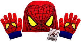 Kit Acessórios Inverno Infantil Menino Herói Homem Aranha Spider Man - Vermelho - Marvel : Touca Gorro + Luvas