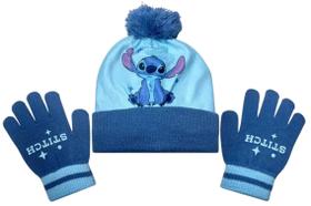 Kit Acessórios Inverno Infantil Para Criança Personagem Alienígena Stitch Azul Lilo e Stitch Unissex Disney Touca e Luvas Kit Acessórios Inverno Infantil Para Criança Personagem Alienígena Stitch Azul Lilo e Stitch Unissex Disney Touca e Luvas