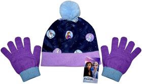 Kit Acessórios Inverno Infantil Princesas Anna E Elsa E Boneco De Neve Olaf - Lilás - Frozen - Disney : Touca Gorro + Luvas