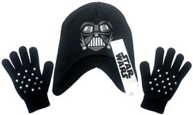 Kit Acessórios Inverno Juvenil Preto Personagem Darth Vader Star Wars Disney : Touca Gorro + Luvas