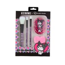 Kit Acessórios Kuromi com Pincéis, Esponja e Eyepads Klass Vough