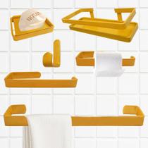 Kit Acessórios Lavabo/ Banheiro 6 Peças C/ Ps Perna- Várias Cores