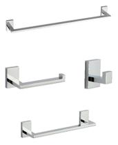 Kit acessórios luxury slim 4 peças - cromado
