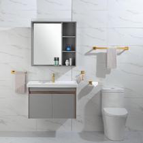 Kit Acessórios Metal Dourado para Banheiro Lavabo Escovado Quadrado