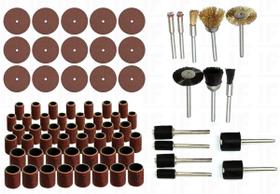 Kit Acessórios Micro Retifica Lixas Escovas