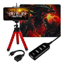 Kit Acessórios Mobilador Com Tripé Para Celular Pad Speed Hub Usb 4 Portas 2.0 Kit Acessórios Mobilador Com Tripé Para Celular Pad Speed Hub Usb 4 Portas 2.0