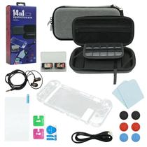 Kit Acessórios Nintendo Switch 14 em 1 - Capa Película Grips Fone Cabo Case Cristal Kit Acessórios Nintendo Switch 14 em 1 - Capa Película Grips Fone Cabo Case Cristal