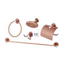 Kit Acessórios P/ Banheiro 5 Peças Standard Rose Europa