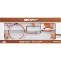 Kit Acessórios P/ Banheiro ABS Lorenzetti 2000 F24 5 peças Rose Gold