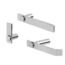 Kit Acessórios para Banheiro 3 Itens Modelo Patmos Aço Inox Escovado Grego Metal
