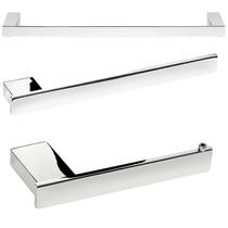 Kit Acessórios Para Banheiro 3 Peças Cromado F.Master