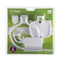 Kit Acessórios Para Banheiro 4 Peças Abs Branco Viqua Kit Acessórios Para Banheiro 4 Peças Abs Branco Viqua