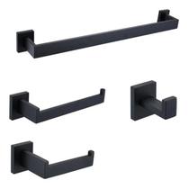 Kit Acessórios Para Banheiro 4 Peças Aço Inoxidável 304 Preto Parede Porta Toalha Black Fosco Porta Papel Higiênico Kit Acessórios Para Banheiro 4 Peças Aço Inoxidável 304 Preto Parede Porta Toalha Black Fosco Porta Papel Higiênico